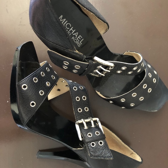 Michael Kors Black Grommet Heels - Picture 3 of 6